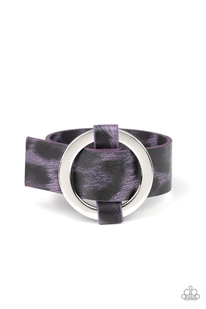 Paparazzi Jungle Cat Couture Purple Single Wrap Bracelet