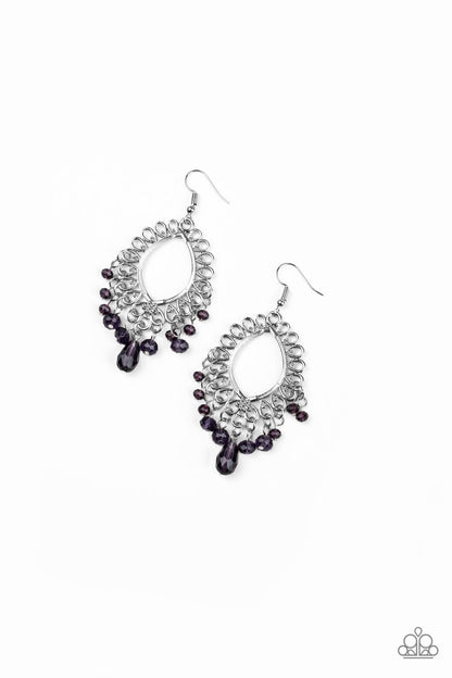 Paparazzi Just Say Noir Purple Fishhook Earrings