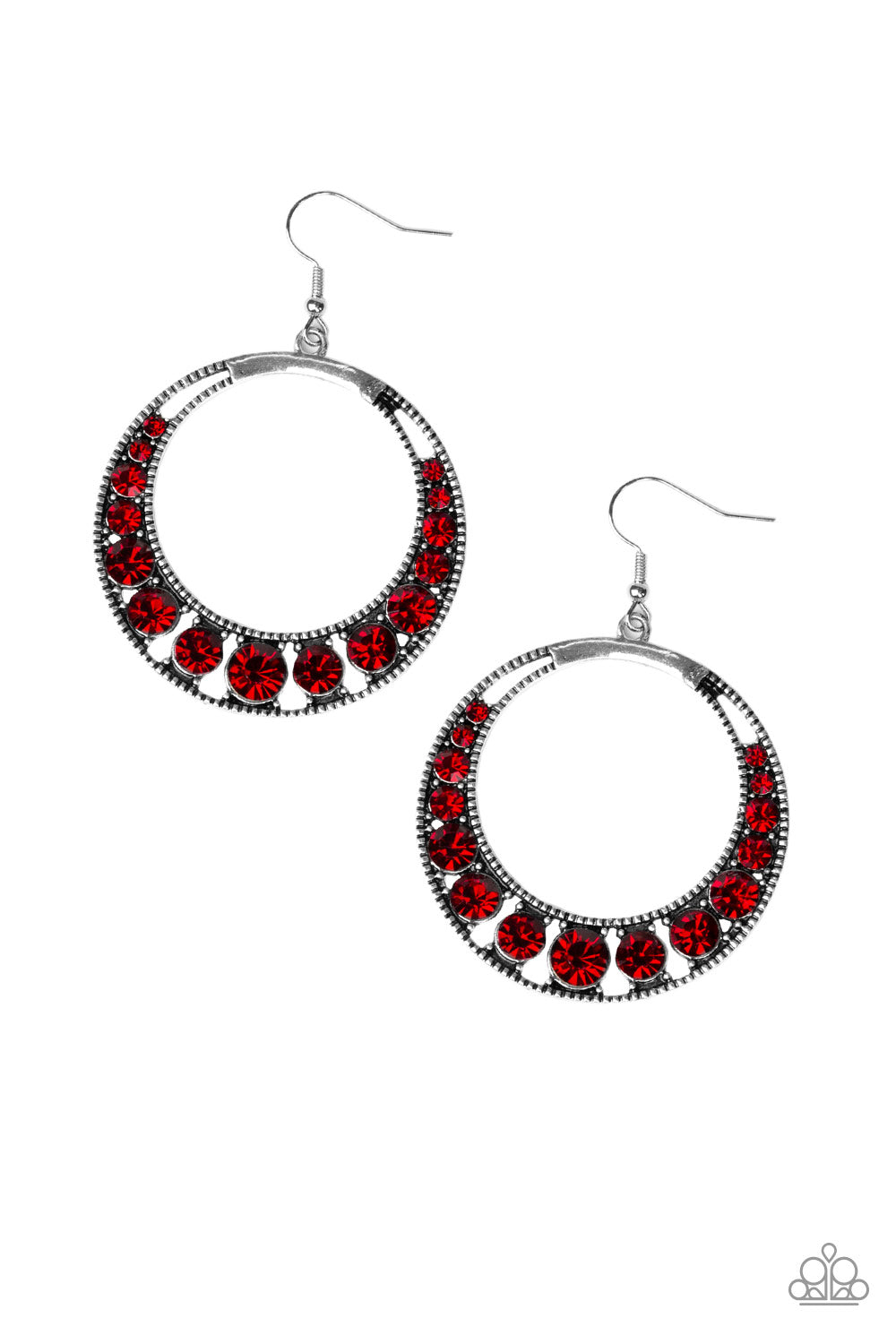 Paparazzi Ka-Pow Dazzle Red Fishhook Earrings