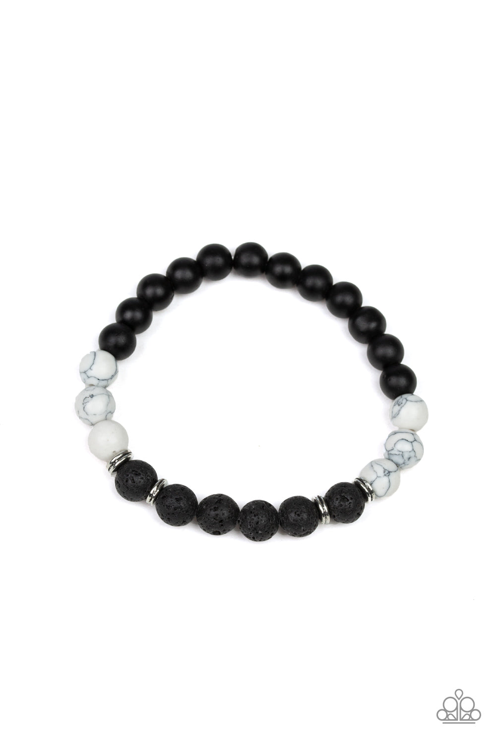 Paparazzi Karma White Stretch Bracelet - P9SE-URWT-071XX