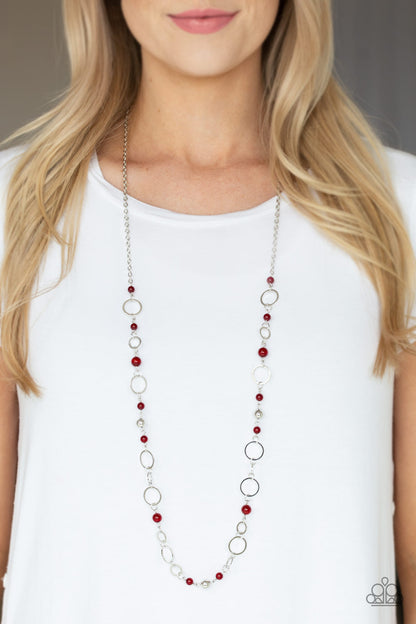 Paparazzi Kid In A Candy Shop Red Moonstone Long Necklace
