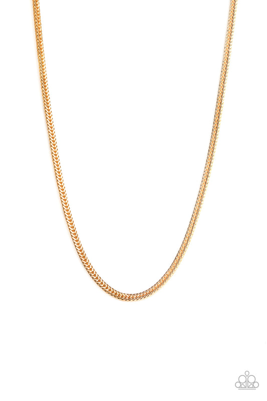 Paparazzi Killer Crossover Gold Men's Long Necklace - P2MN-URGD-012XX