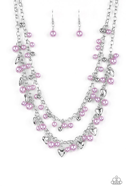 Paparazzi Kindhearted Heart Purple Short Necklace