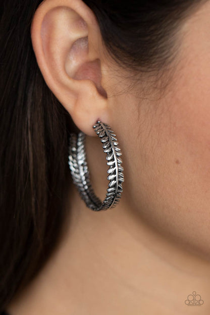 Paparazzi Laurel Gardens Silver Post Hoop Earrings - P5HO-SVXX-252XX