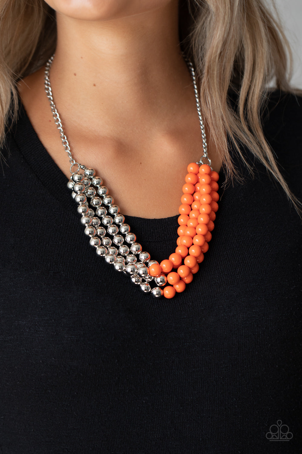 Paparazzi Layer After Layer Orange Short Necklace