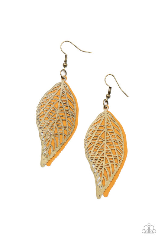 Paparazzi Leafy Luxury Brass Fishhook Earrings