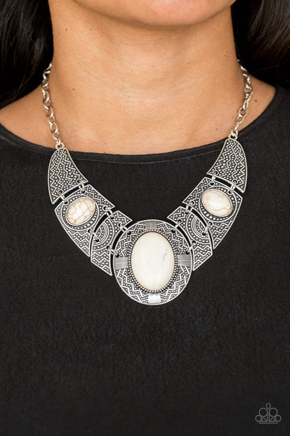 Paparazzi Leave Your Landmark White Stone Short Necklace