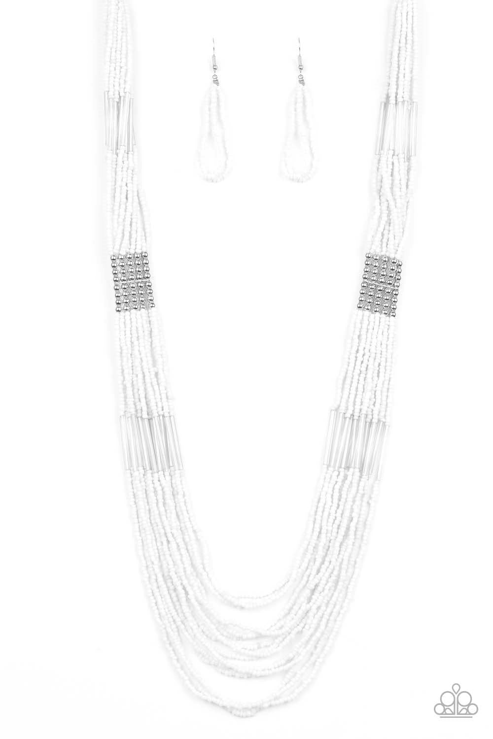 Paparazzi Let It BEAD White Seed Bead Long Necklace