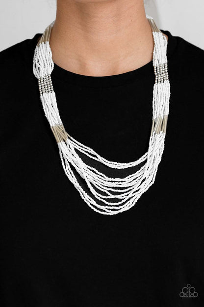 Paparazzi Let It BEAD White Seed Bead Long Necklace