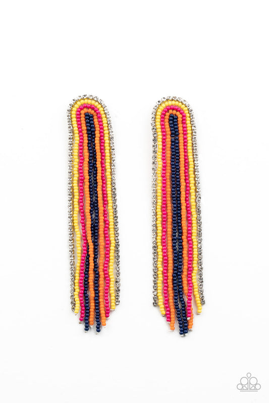 Paparazzi Let There BEAD Light Seed Bead Multi Post Earrings - Life of the Party December 2020