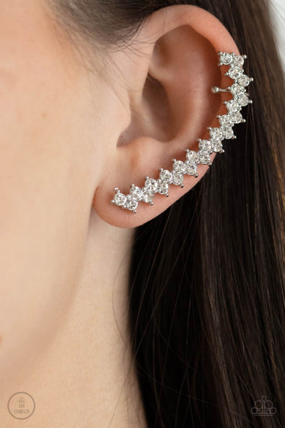 Paparazzi Let There Be LIGHTNING White Ear Crawler Post Earrings