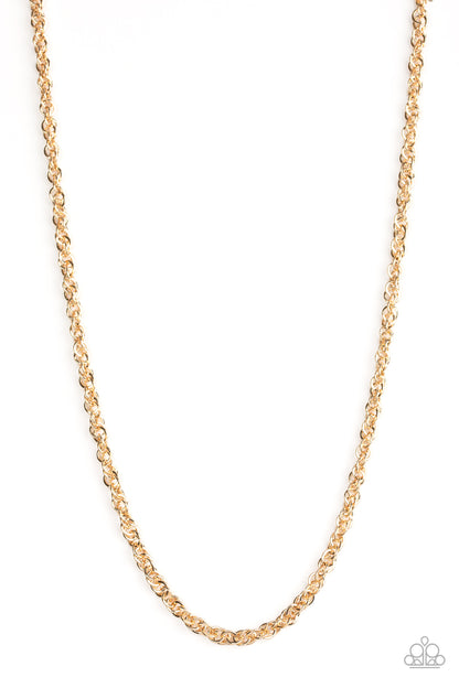Paparazzi Lightweight Division Gold Men's Long Necklace - P2MN-URGD-018XX