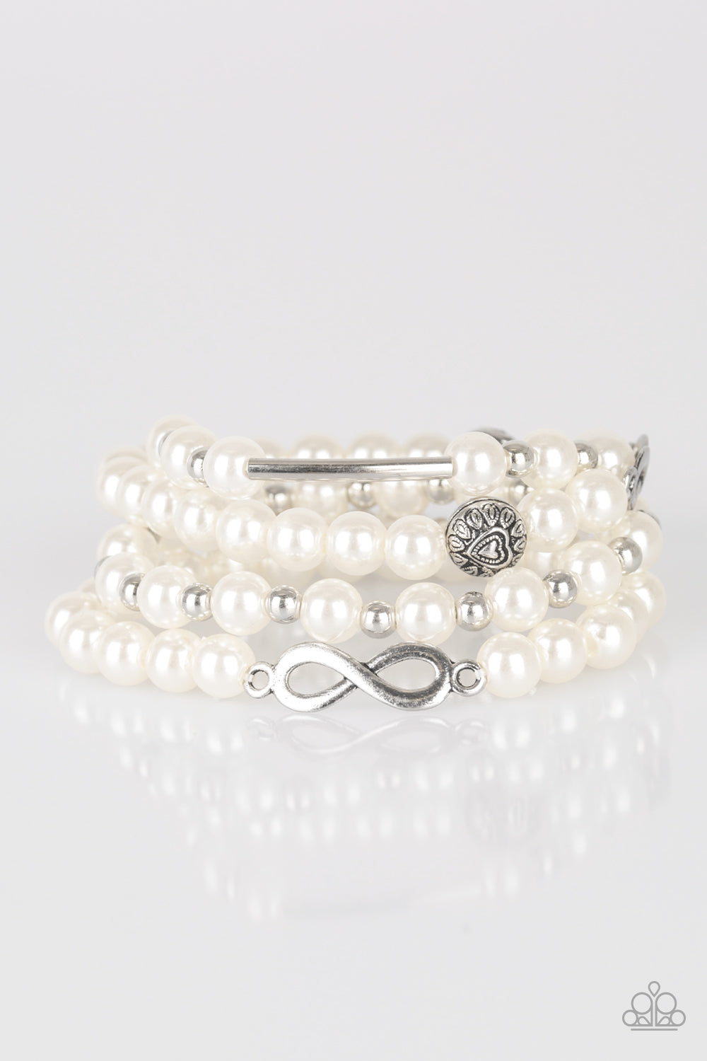 Paparazzi Limitless Luxury White Stretch Bracelet