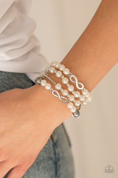 Paparazzi Limitless Luxury White Stretch Bracelet