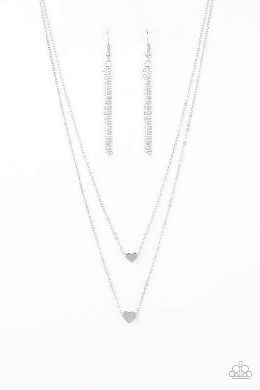 Paparazzi Little Valentine Silver Heart Short Necklace