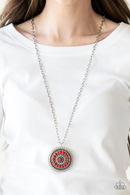 Paparazzi Lost Sol Red Long Necklace