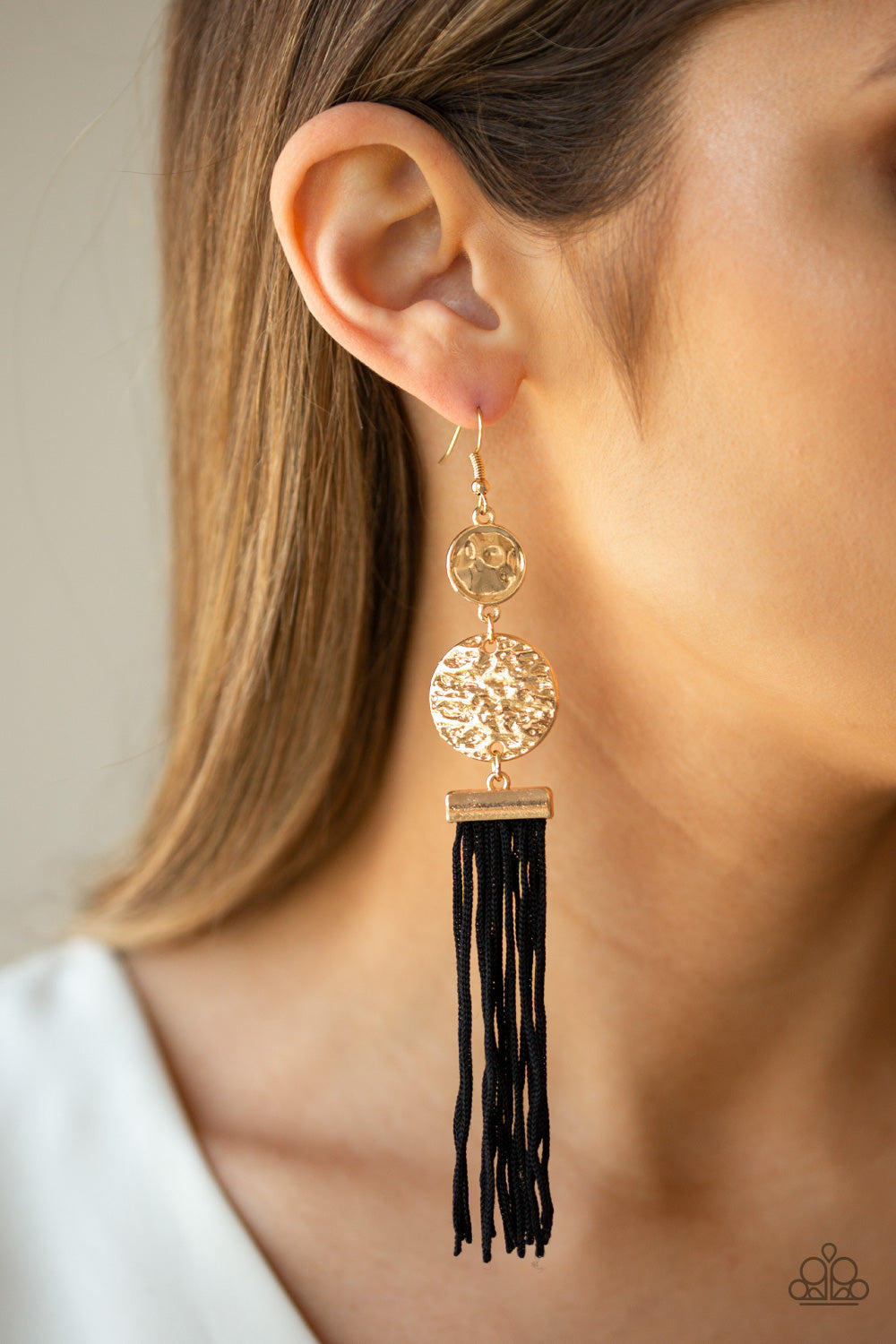Paparazzi Lotus Gardens Gold Fishhook Earrings - Life Of The Party Exclusive October 2019