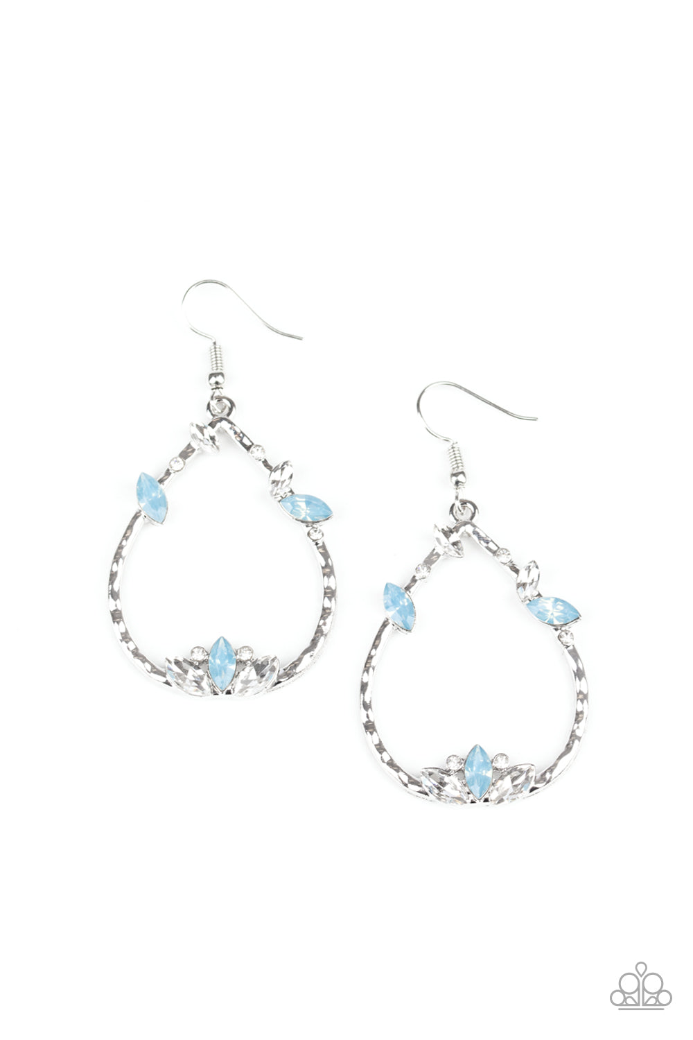 Paparazzi Lotus Ice Blue Fishhook Earrings