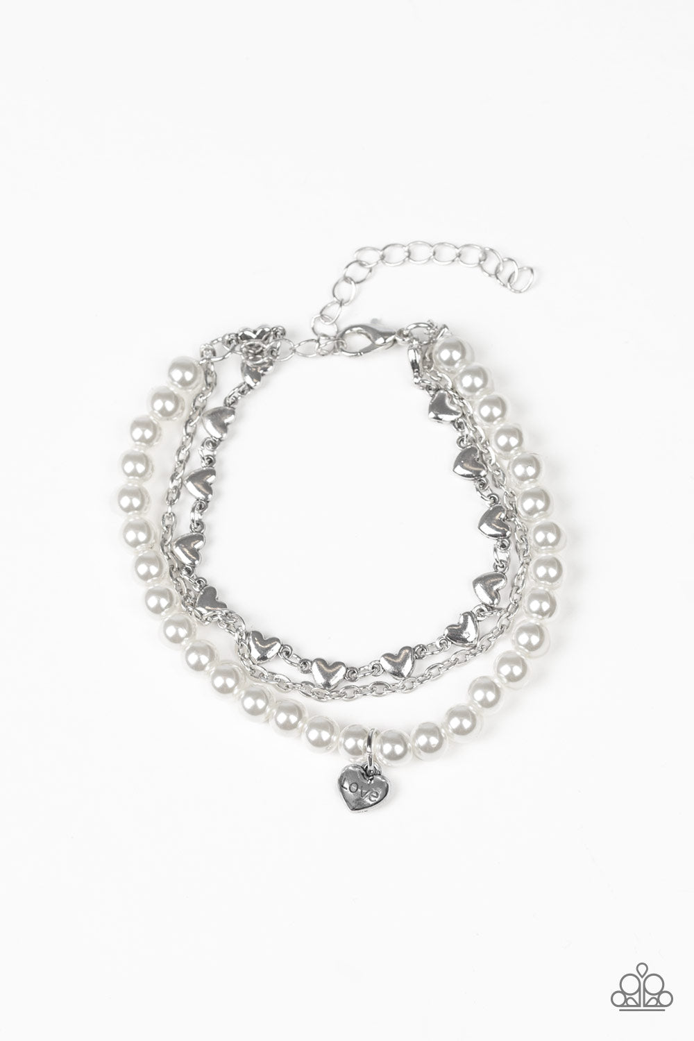 Paparazzi Love Like You Mean It White Clasp Bracelet