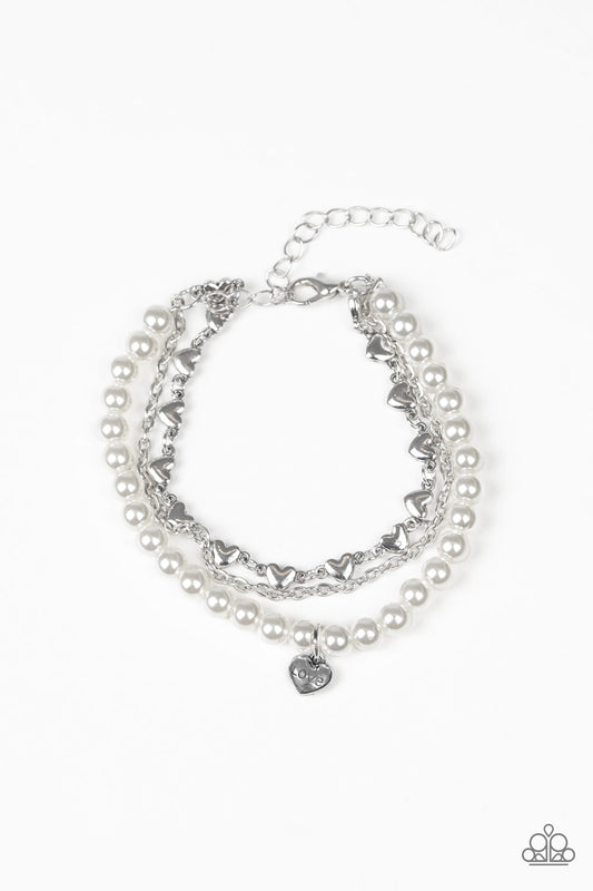 Paparazzi Love Like You Mean It White Clasp Bracelet