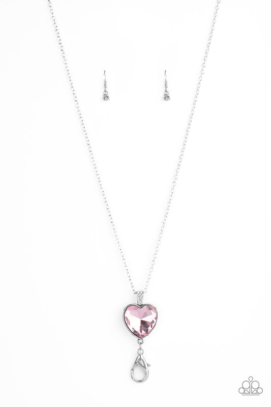 Paparazzi Lovely Luminosity Pink Lanyard Long Necklace