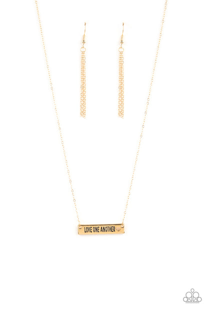 Paparazzi Love One Another Gold Short Necklace