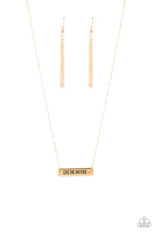 Paparazzi Love One Another Gold Short Necklace