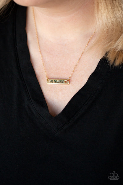 Paparazzi Love One Another Gold Short Necklace