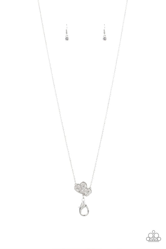 Paparazzi Lover White Lanyard Long Necklace