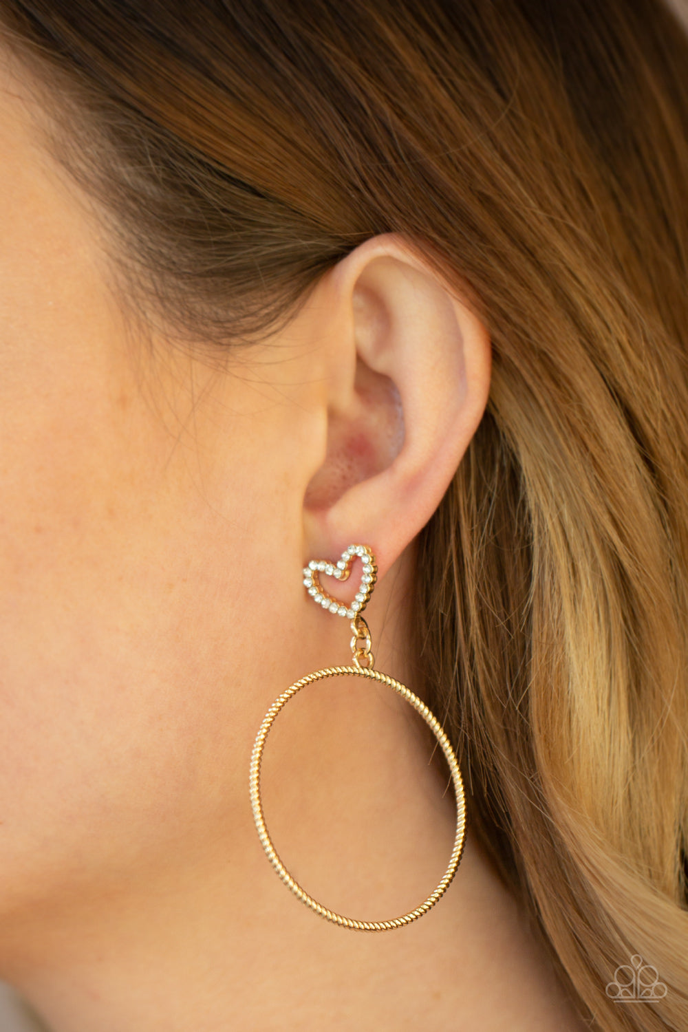 Paparazzi Love Your Curves Gold Post Hoop Earrings