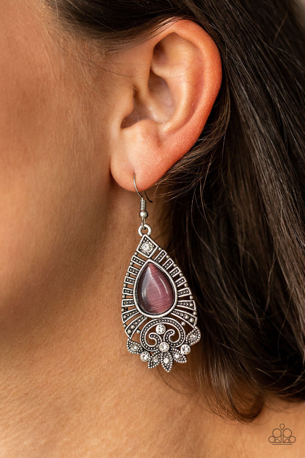 Paparazzi Majestically Malibu Purple Fishhook Earrings