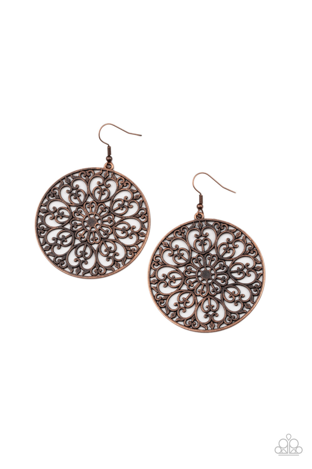 Paparazzi Make A MANDALA Out Of You Copper Fishhook Earrings