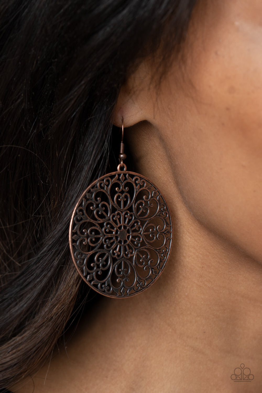 Paparazzi Make A MANDALA Out Of You Copper Fishhook Earrings