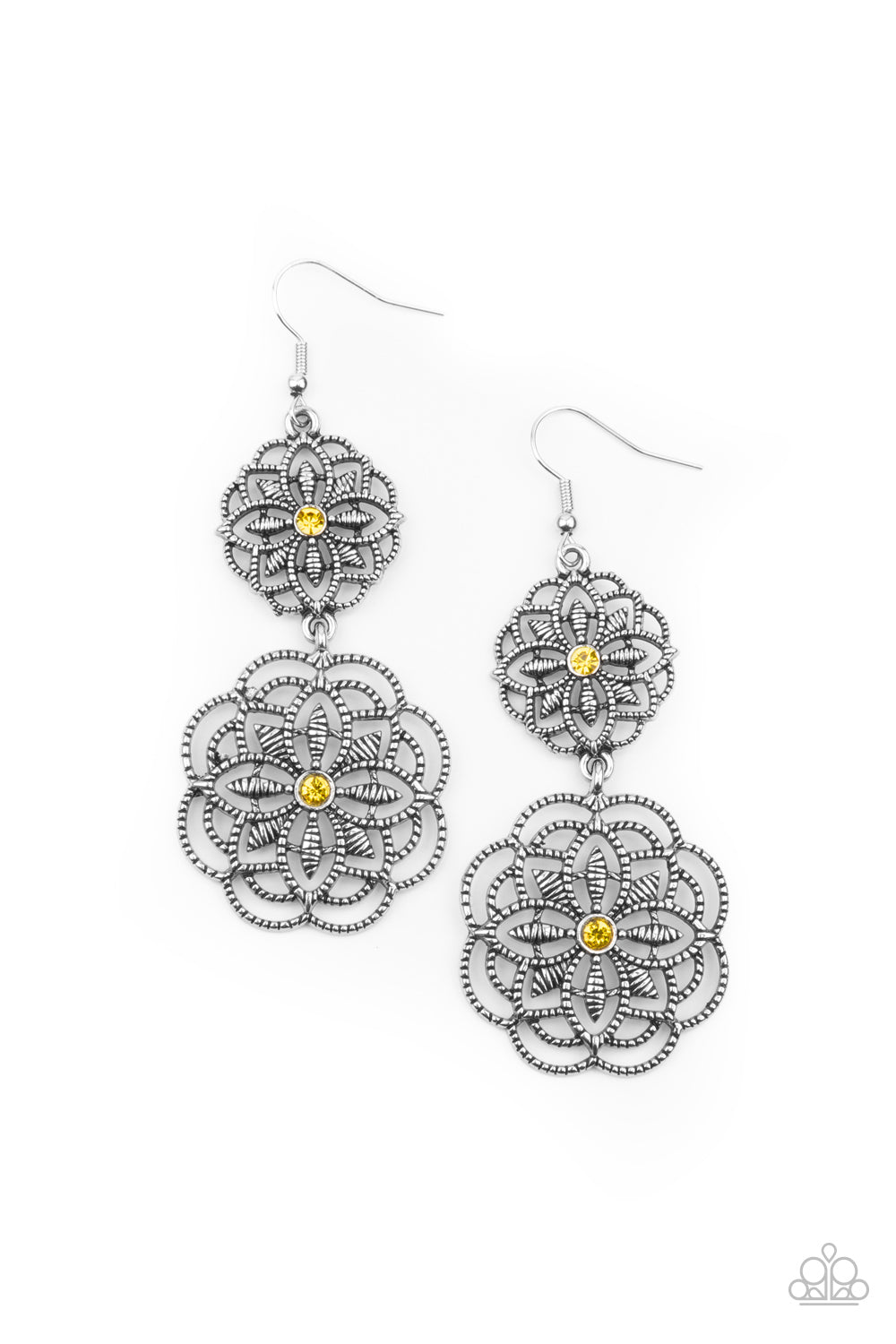 Paparazzi Mandala Mecca Yellow Fishhook Earrings