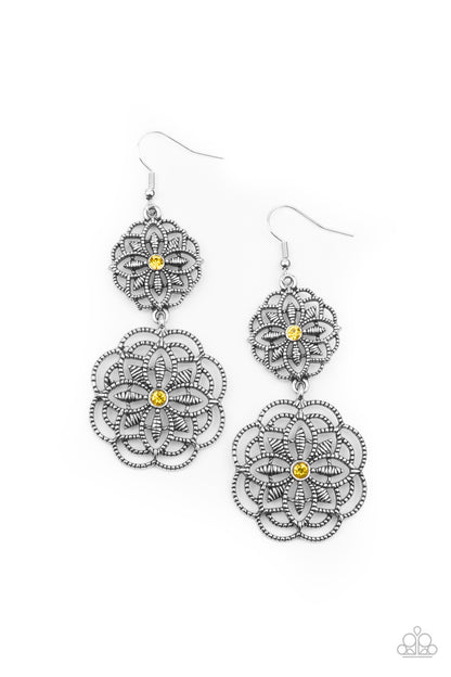 Paparazzi Mandala Mecca Yellow Fishhook Earrings