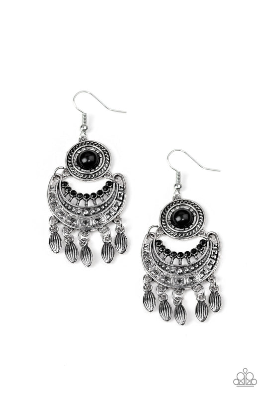 Paparazzi Mantra To Mantra Black Fishhook Earrings - P5TR-BKXX-082XX