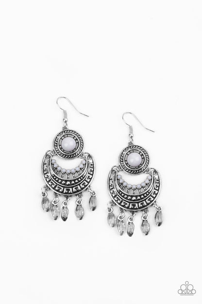 Paparazzi Mantra To Mantra Silver Fishhook Earrings