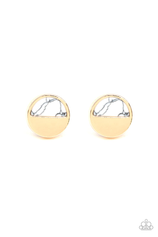 Paparazzi Marble Minimalist White Post Earrings