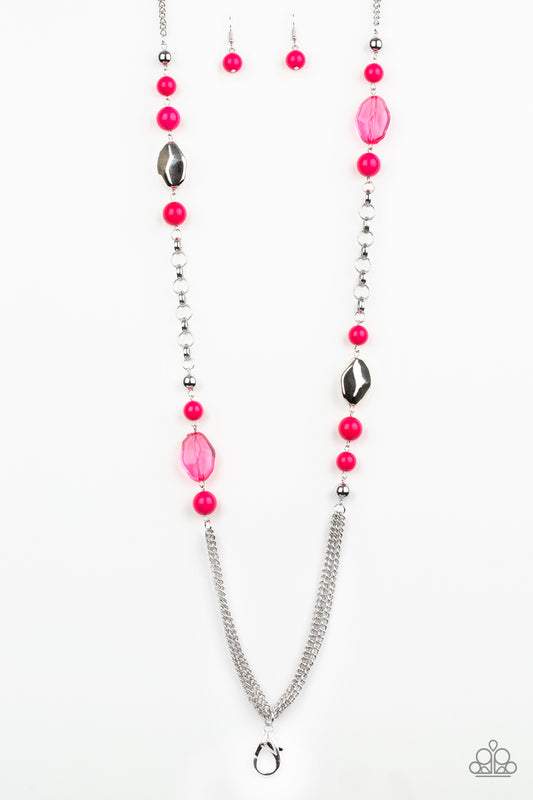 Paparazzi Marina Majesty Pink Lanyard Long Necklace