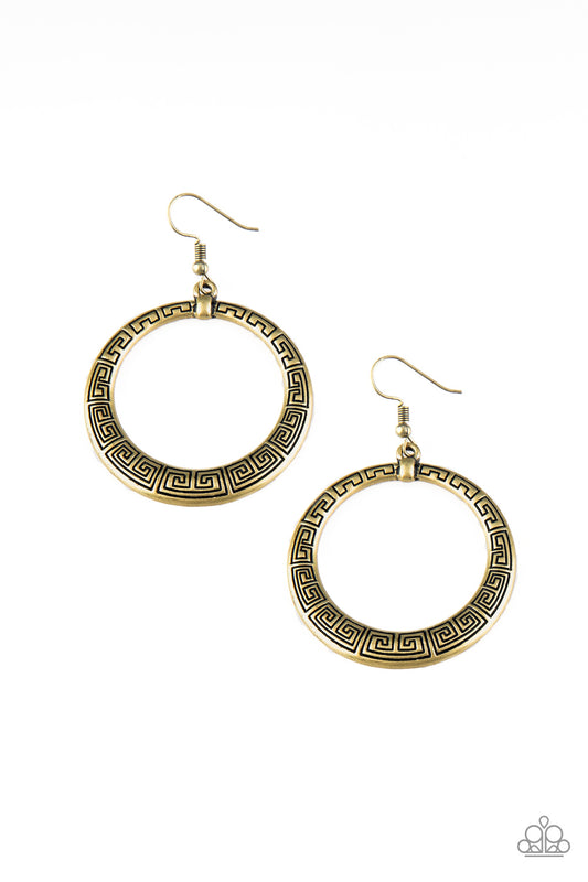 Paparazzi Mayan Mantra Brass Fishhook Earrings