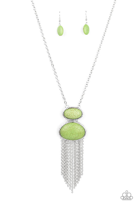 Paparazzi Meet Me At Sunset Green Long Necklace