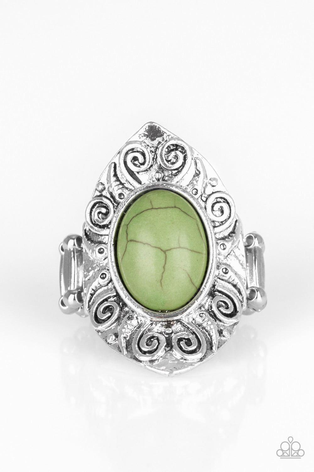 Paparazzi Mega Mother Nature Green Stone Ring