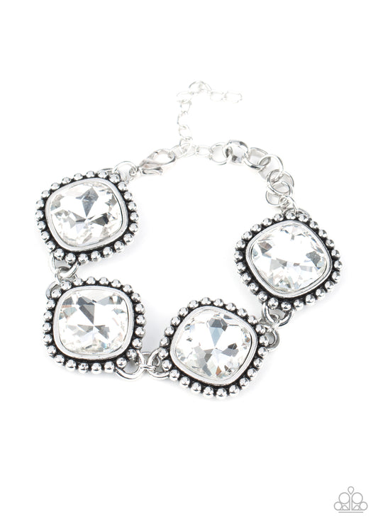 Paparazzi Megawatt White Clasp Bracelet