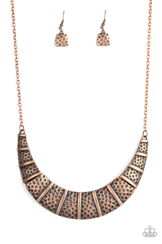 Paparazzi Metallic Mechanics Copper Short Necklace