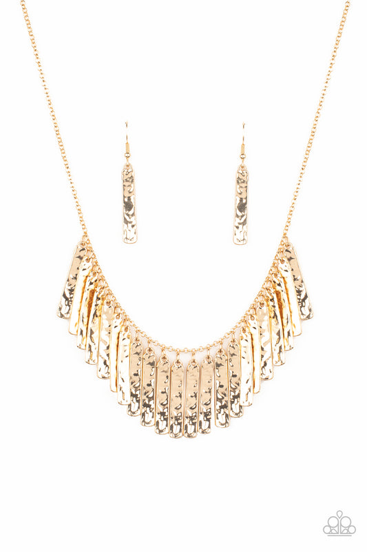 Paparazzi Metallic Muse Gold Short Necklace