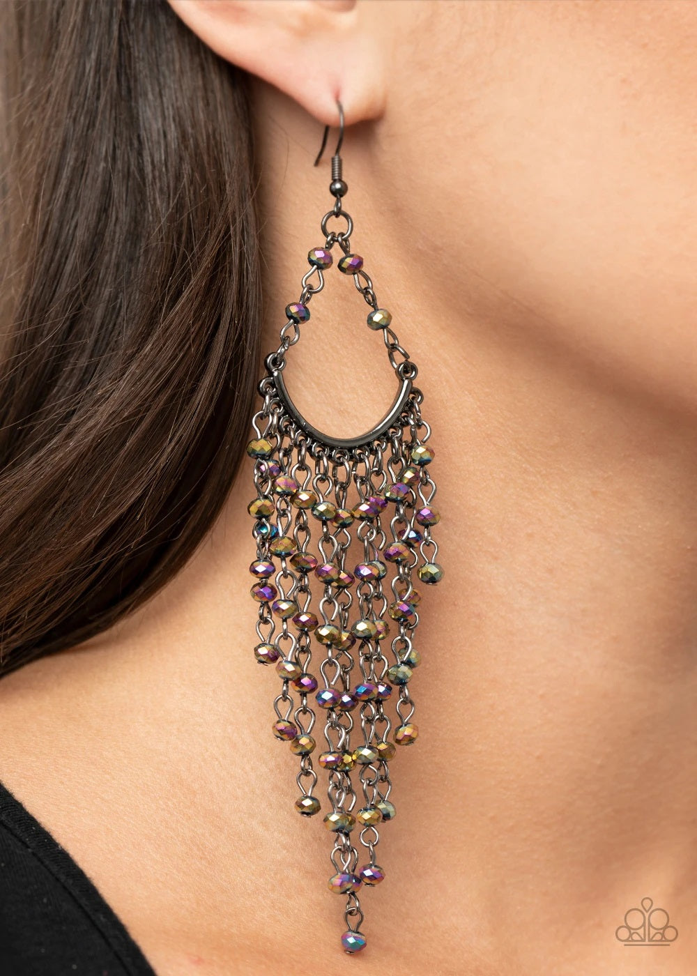 Paparazzi Metro Confetti Multi Oil Spill Fishhook Earrings - Life Of The Party Exclusive February 2021