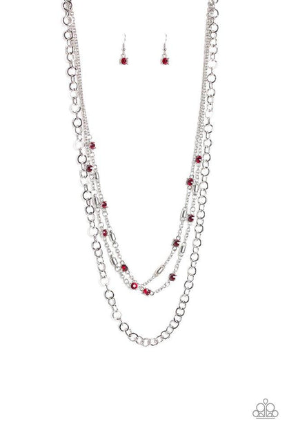 Paparazzi Metro Mixer Red Long Necklace