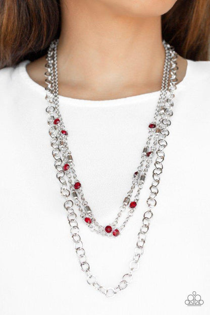 Paparazzi Metro Mixer Red Long Necklace