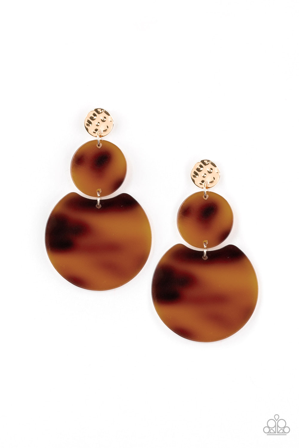 Paparazzi Miami Mariner Gold Acrylic Post Earrings