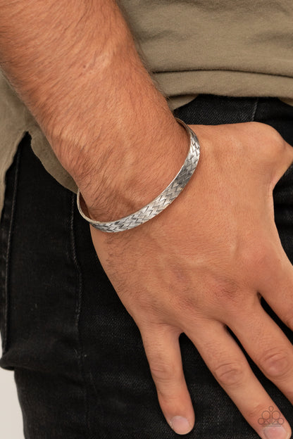 Paparazzi Mind Games Silver Men's Cuff Bracelet
